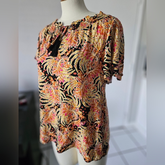 Rose + Olive Boho Top Small - Picture 1 of 5